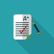 Good grade in examination flat icon with long shadow eps10 N4