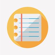 notebook paper flat icon with long shadow eps10 N2