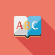 Dictionary book flat icon with long shadow eps10 N2