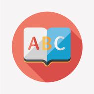 Dictionary book flat icon with long shadow eps10 N3