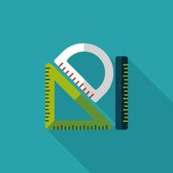 Ruler flat icon with long shadow eps10 N32