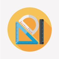 Ruler flat icon with long shadow eps10 N33