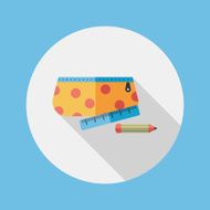 pencil box flat icon with long shadow eps10 N39