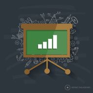 Presentation symbol design on blackboard background clean vector