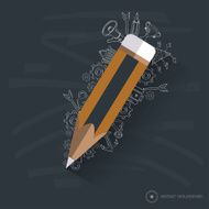Pencil design on blackboard background clean vector