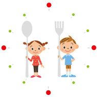 Child having a spoon and fork N2