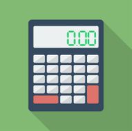 Calculator icon Modern Flat style with a long shadow