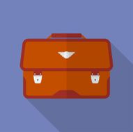 Portfolio icon Modern Flat style with a long shadow