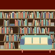 Reading Seat In Front Of A Bookcase