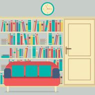 Reading Seats In Front Of A Huge Bookcase N3