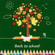 Back to school background or card with pencils N5
