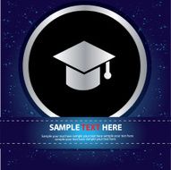 Celebrating graduating hat sign vector