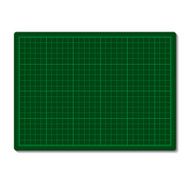 Green cutting mat isolated on white background