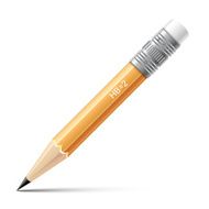Wooden sharp small pencil isolated on white background