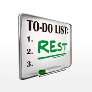 the word rest on to-do list whiteboard