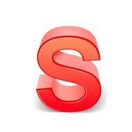3d red letter S