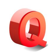 3d red letter Q