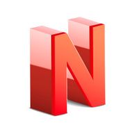 3d red letter N N2