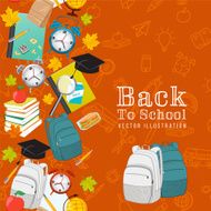 Back To School Supplies Background With Seamless pattern N2