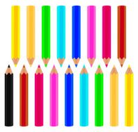 Colored Crayons vector illustration