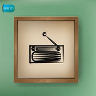Radio drawing on blackboard background vector