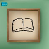 Book drawing sign on blackboard background vector