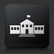 Black Square Button with School Building Icon N2