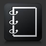Black Square Button with Binder Icon