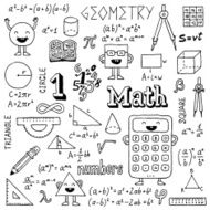 Mathematics Hand drawn Vector illustration Black and White N2