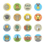 Education circle icons