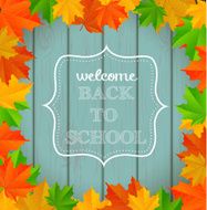 Chalkboard sign &quot;back to school&quot; on wooden background