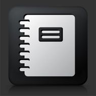Black Square Button with Notebook Icon