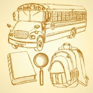 Sketch school bus zoom book and notebook N2
