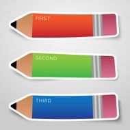 Vector Colorful Paper Pencil Options Stickers or Banners