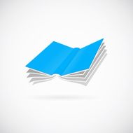 Flying book abstract vector symbol icon