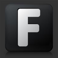 Black Square Button with Letter F