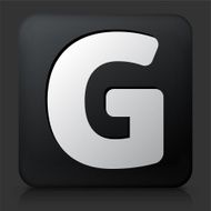 Black Square Button with Letter G