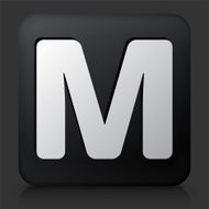 Black Square Button with Letter M
