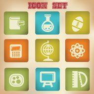 Education vintage icons vector