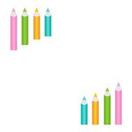 Pencil diagram frame White background Template