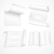 Set of white sheet papers