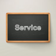 service on blackboard in wooden frame