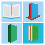 Set Of Different Book Illustrations Isolated N2
