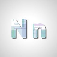 Colorful letter alphabet N12