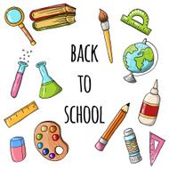 Vector sketchy doodle back to school icons N2
