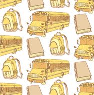Sketch backpack book and school bus