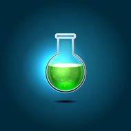 Glass Chemical Flask with Green Toxic Liquid Vector