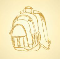 Sketch cute school backpack