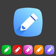 Flat pencil icon colorful icon