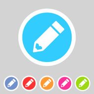 Flat pencil icon colorful icon N3